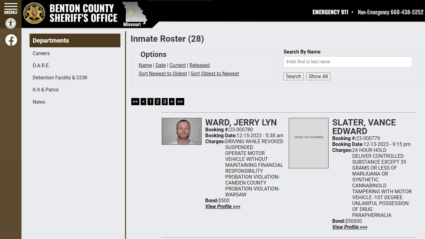 Inmate Roster (29) - Benton County Sheriff's Office